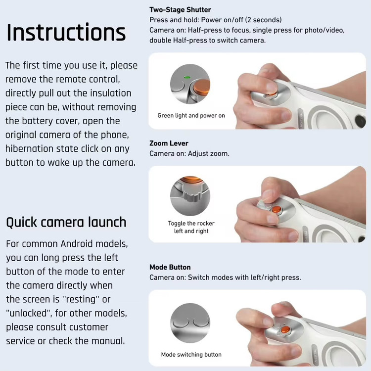 شاتر عکاسی TELESIN مدل Fun Shot Magnetic Grip 2 اورجینال