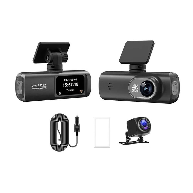 دوربین خودرو دو لنزه Sirxlevcy با کیفیت 4K و دید در شب
