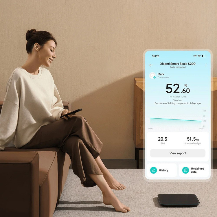 ترازوی هوشمند اورجینال شیائومی Mijia S200 مدل MJTZC02YM رنگ سفید